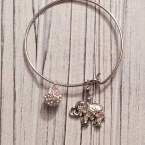 Elephant and Crystal Ball Bracelet